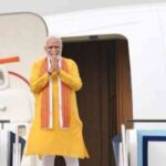 pm modi arrives in lumbini on buddha purnima