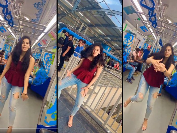 Girl danced in Hyderabad Metro