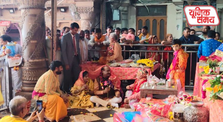 ओम बिरला ने बरसाना के श्रीजी दरबार में लगाई हाजिरी