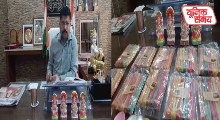 जिला कारागार में बंदियों ने बनाए लक्ष्मी-गणेश की मूर्तियाँ और दीपक