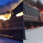 A Russian drone targeted a Ukrainian passenger train