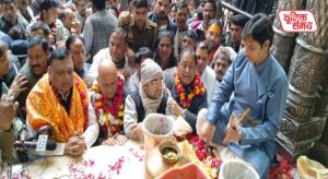 Congress state president Ajay Rai offered prayers at the Thakur Banke Bihari temple