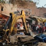 Illegal encroachments removed from the old railway crossing