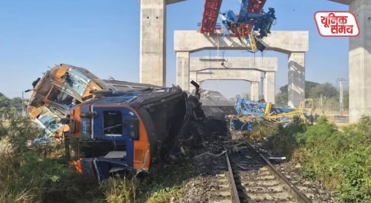 हाई-स्पीड रेल प्रोजेक्ट की क्रेन गिरने से पटरी से उतरी ट्रेन