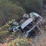 A Himachal Pradesh Roadways bus fell into a gorge in Kalsi