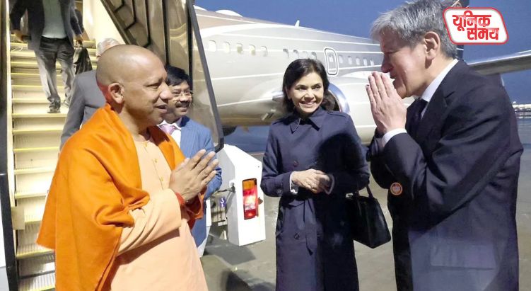 Uttar Pradesh Chief Minister Yogi Adityanath arrives in Japan