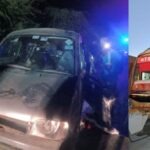 An uncontrolled private bus hits an Eco car on Yamuna Expressway
