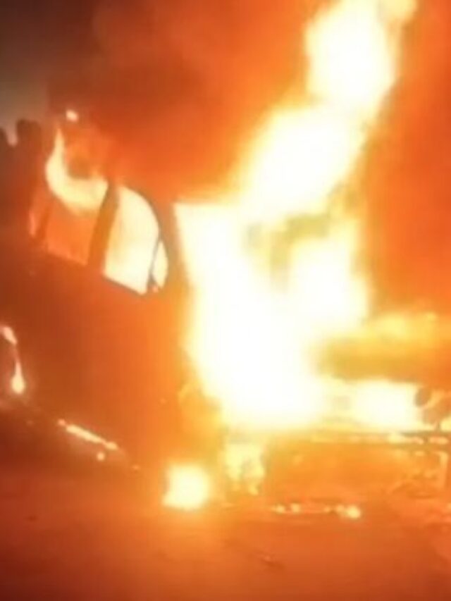 Moving Car Turns into a Ball of Fire on Delhi-Mumbai Expressway