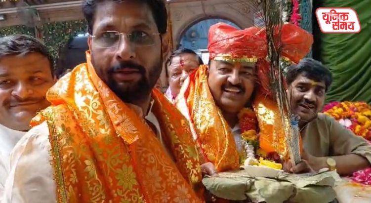 Deputy CM Keshav Prasad Maurya offered prayers at the shrine of Thakur Banke Bihari