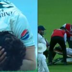 Hasan Ali falls head-first while attempting to take a catch