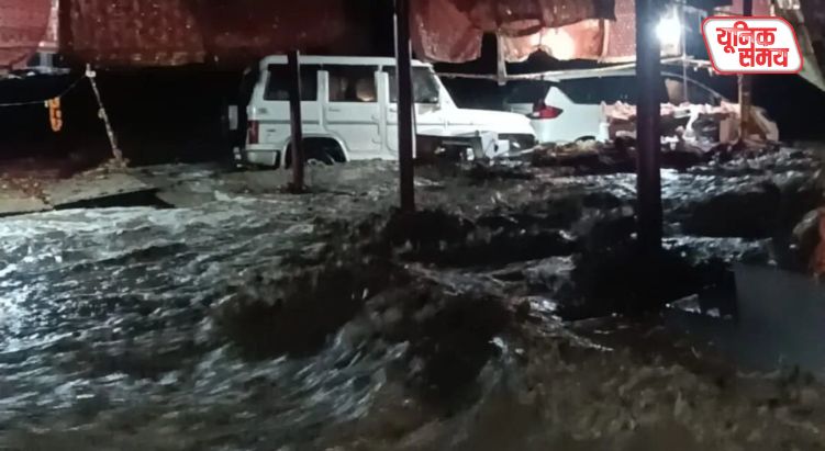 Severe Flooding Strikes the Area of ​​the Siddha Peeth Shri Shakambhari Devi Temple