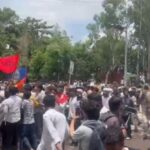 AISA's fierce protest in Patna