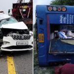 Horrific road accident on the Agra-Lucknow Expressway in Unnao