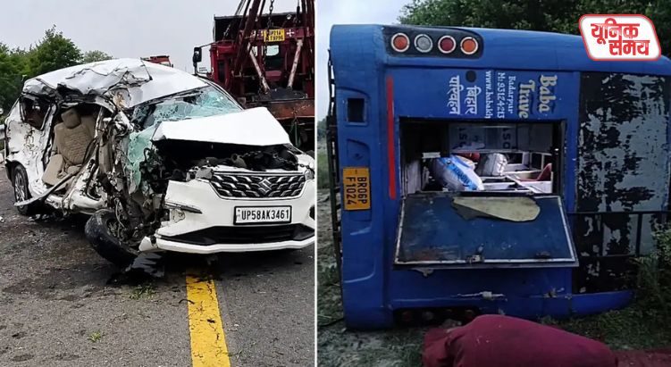 Horrific road accident on the Agra-Lucknow Expressway in Unnao
