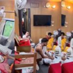 Uproar over Rudrabhishek and religious rituals performed in the saloon coach of a moving train