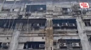 Massive fire breaks out in a five-storey building on Mirza Ghalib Street in Kolkata