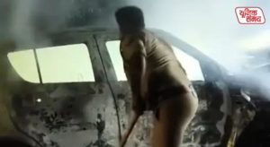 Massive fire breaks out in a moving Swift car in Govardhan