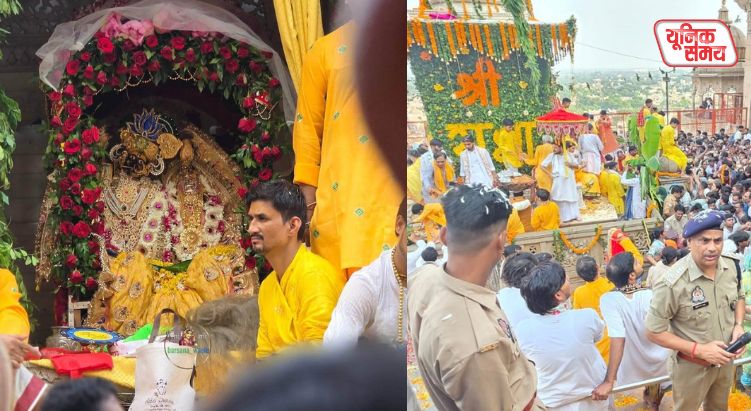 A massive surge of devotees in Barsana on Radhashtami