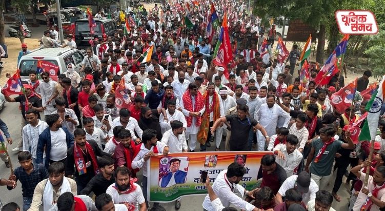 Nishad community stages massive protest against Mahant Raju Das in Mathura
