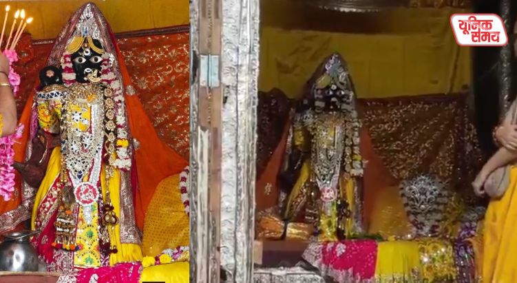 Thakur Banke Bihari Ji is granting darshan in the form of Radha Rani