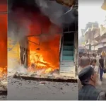 Fire breaks out due to a short circuit at a shop in Ghiya Mandi, Mathura