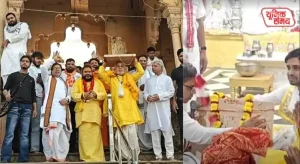 Worship of the sacred stone at Nand Baba Temple under the Sri Krishna Janmabhoomi movement