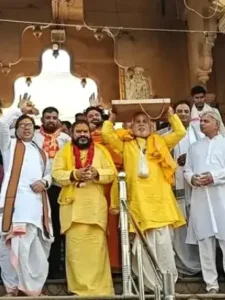 Worship of the sacred stone at Nand Baba Temple under the Sri Krishna Janmabhoomi movement